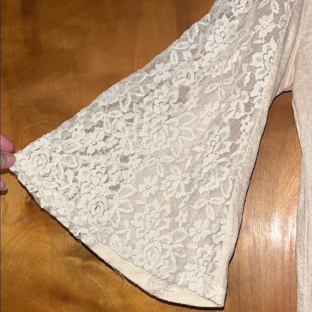 Umgee Cream Lace Overlay Dress - Picture 3 of 3